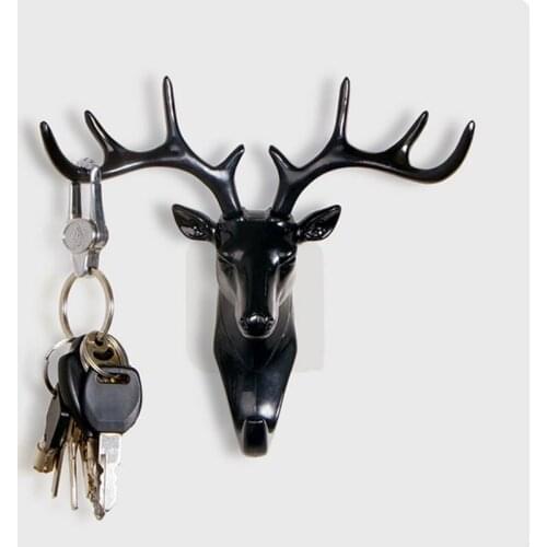 Wall Hanging Hook Retro Simulated Deer Head Antlers for Hanging Clothes Hat Scarf Key Deer Horns Hanger Rack Wall Decor j
