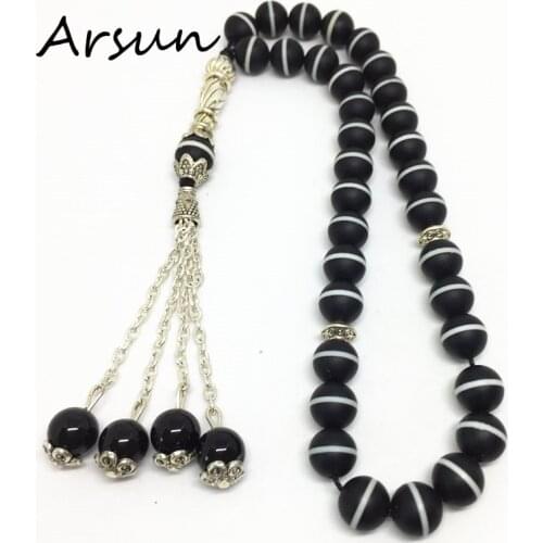 Natural Amulet Beads First-line Medicine pharmacist Stone Muslim 33 Prayer Beads Islamic Tasbih Allah Prayer Rosary Tesbih