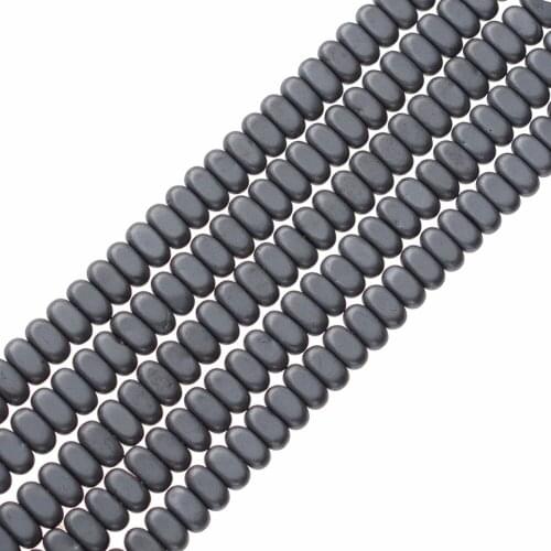 Natural Stone Hematite Beads Matt Cuboid Flat beads for DIY Necklace Bracelet Jewelry Making Accessories Per Strand Pick Size