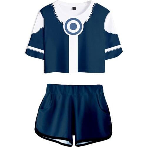 2021 New Anime Avatar: The Last Airbender Cosplay Costume Women Tops+Shorts Anime 3D Printed Avatar Costume Size XS-2XL