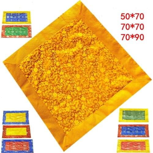 Custom Luxury Lucky Flower Small Cabinet Dust Covers Chinese Silk Satin Coffee End Tablecloth Bedside Table Cover Cloth