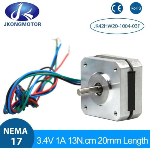 Jkongmotor Nema 17 Stepper Motor 17HS08-1004S 20mm 1A 13Ncm 42 Motor Nema17 Stepper 4-lead for DIY 3D Printer CNC XYZ