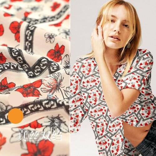 Silk Crepe SS1048 Silk Fabric Silk Fabric Dress New Style for Women in Spring and Summer