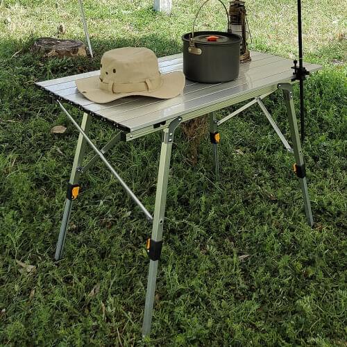 Adjust Height Camping Hiking Climbing Table Folding Aluminium Alloy Table