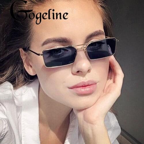 Small Square Women‘s Sunglasses Frame Clear Double Bridge Mens Sun Glasses Vintage Alloy Metal UV400 Female Shades Red Yellow