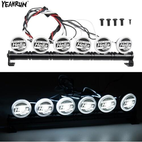 YEAHRUN RC Car Roof Light 6PCS Round LED Light & Cover For 1/10 Axial SCX10 Traxxas TRX4 Tamiya CC01 D90 RC Crawler Car Parts