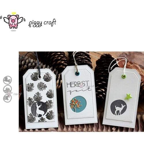 Piggy Craft metal cutting dies cut die mold 3Pcs Tree deer circle Scrapbook paper craft album card punch knife art cutter die