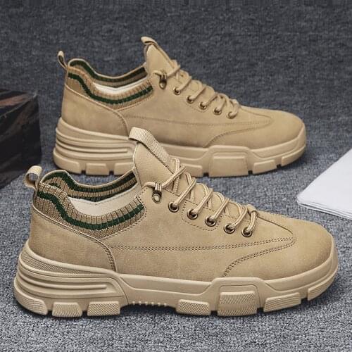 Spring Autumn Mens Casual Shoes Elastic Collar Shoes Man Lace Up Breathable Walking Outdoor Work Shoe Flat Canvas Footwear
