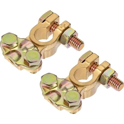 Uxcell 1 Pair Car Battery Terminal Clamps Clips Positive Negative 13mm 11mm Set Copper