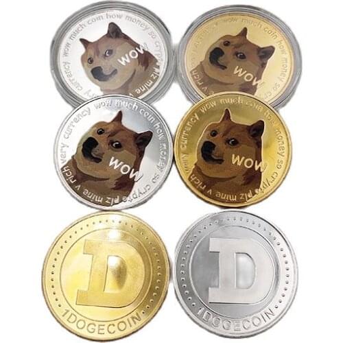 Funny Dogecoin Rich Very Currency Wow Much Commemorative Coins Collection Souvenir Home Decoration Crafts Desktop Ornaments