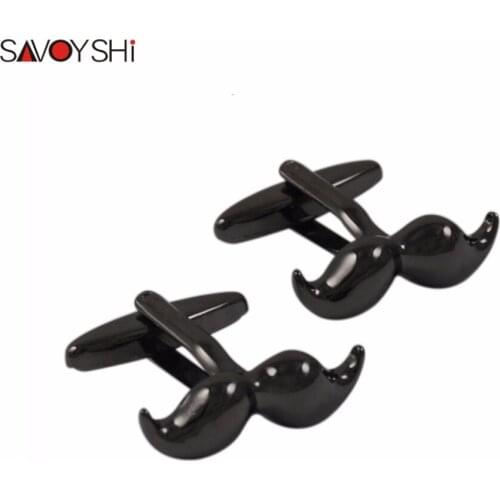 SAVOYSHI Black Beard Cufflinks for Mens Shirt Cuff nails High Quality Shirts Accessories Fashion Men Brand Jewelry Gift Gemelos