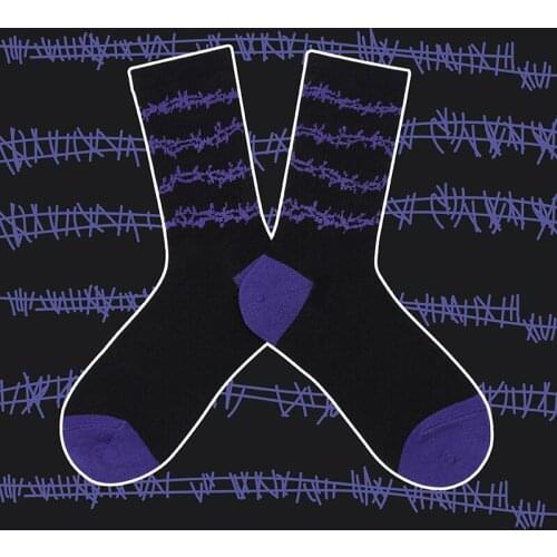 Thorns Pattern Socks Ins Tube Socks Men and Women Pure Cotton European and American Street Hip-hop Trend Couple Socks