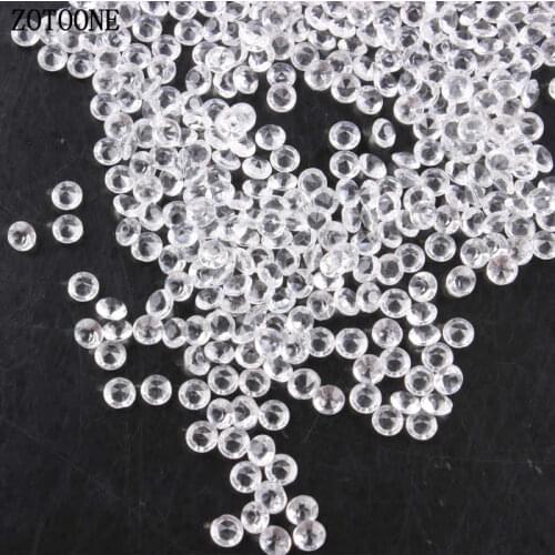 ZOTOONE 200PCS Shinning Non Hotfix Clear Color Flat Back Glass Crystal Rhinestones Glue on Nail Art Phone Cover Handicraft DIY D