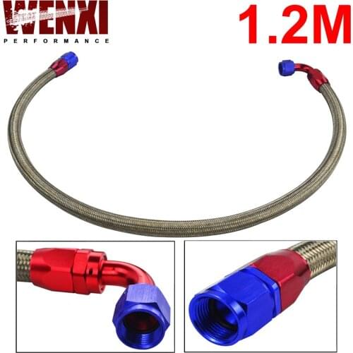 1.2METER AN10 STAINLESS STEEL BRAIDED Fuel Oil Line + STRAIGHT AN SWIVEL FITTING + 90 DEGREE SWIVEL FITTING WX3702S