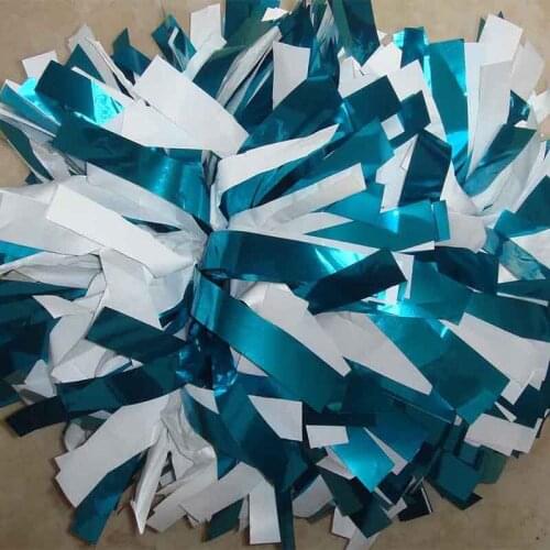1Piece Never Fade Cheerleader Pom poms 6" 180g Baton Handle Metallic mixed Plastic Competion Poms Custom Color High Quality