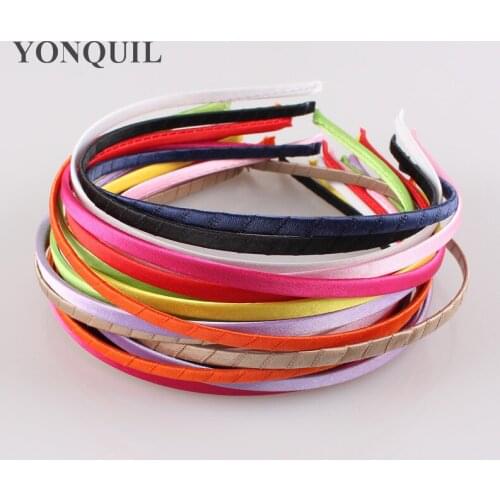 100PCS/LOT Multiple Colors Headband Korean Style Cloth Metal Ribbon Fabric Wrap HAIR Band Hair Accessories 5MM For DIY Craft