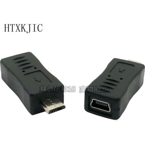 2PCS USB 2.0 F/M Mini A 5 Pin 5p male plug to Micro B 5 pin 5P Female jack adapter cable connector Free Shipping