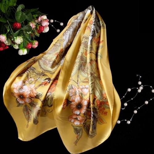 20MM Natural 100% Silk Scarf for Women Gift Spring Autumn Winter Elegant Shawl Wrap Large Square Thick Hijab Silk Scarf 110 CM