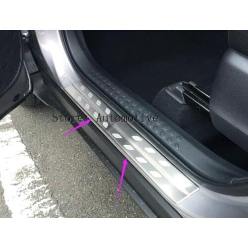 Accessories! 8PCS Interior Inner + Outer Car Door Sills Guard Plate Threshold Protect Covers Trim For Toyota C-HR CHR 2016 2017