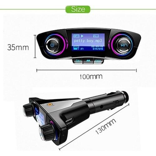 Bluetooth-compatible Car FM Transmitter MP3 Player Hands Free Radio Adapter Dual-charge USB For Auto Interior Parts