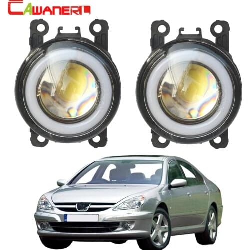 Cawanerl For 2000-2006 Peugeot 607 (9D, 9U) Saloon Car COB LED Fog Light Halo Ring Angel Eye Daytime Running Light DRL 12V