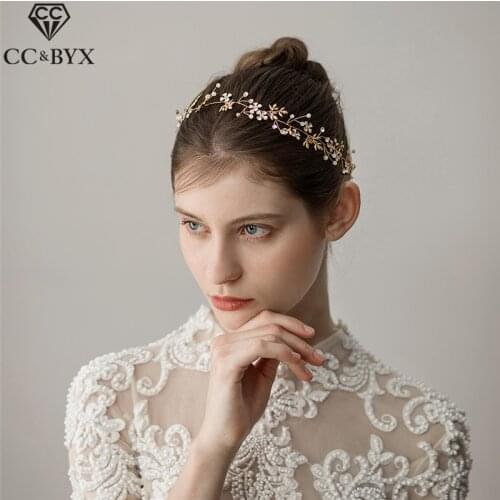 CC Wedding Jewlry Hairbands Headbands Engagement Hair Accessories For Bridal Exquisite Flower Shape Fine Crystal Beads DIY O354