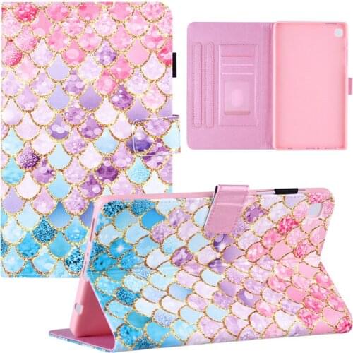 Stand Case For Samsung Galaxy Tab A7 Lite 8.7 2021 T220 T225 SM-T220 SM-T 225 PU Leather Cute Painted Tablet Cover Coque Funda