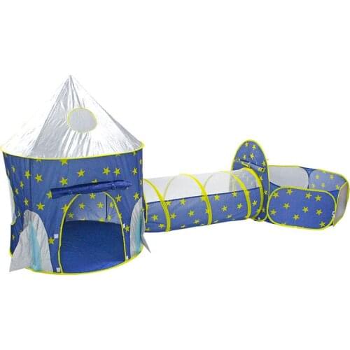 Baby 3 In 1 tent Crawl Tunnel spaceship tents space yurt tent Pool Ball Pit game house Rocket ship Play Tent Ball Pool For Child