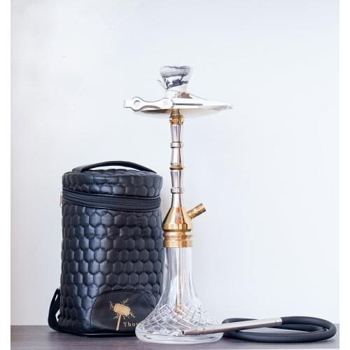 Hookah Stainless Steel Hookah - Shisha with Leather Bag Portable Hookah Cachimbas Nargile Chicha Water Pipe Travel Best Shisha