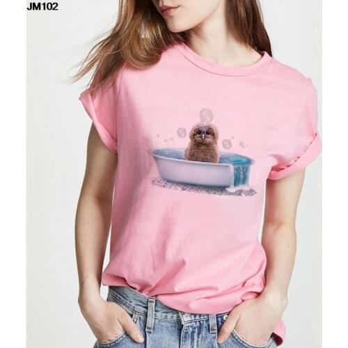 Kawaii Women T Shirt Funny Cartoon Animal Print Short-sleeved T Shirt Casual Hip-hop Harajuku Top Summer Female Clothing T-shirt