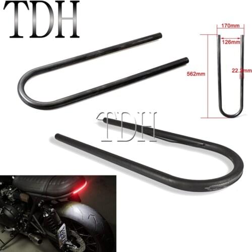 560mm Straight Universal Seat Hoop Frame Loop 7/8" Tube Rear Seat Loop & LED Lights for Cafe Racer Scrambler Bobber Chopper