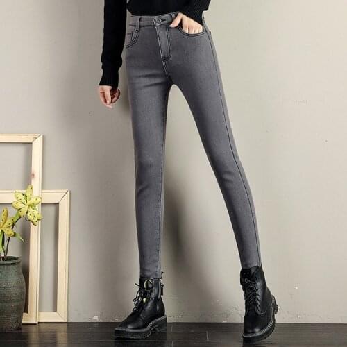 Fashion Warm Women Pants Winter Thick Velvet Wool Fleece Leggings High Waist Tigh Pants Female Jeans