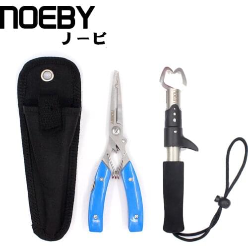 NOEBY Long Mouth Stainless Steel fish grip + fishing plier Multifunctional utility combination Fishing Tackle
