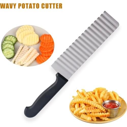 Fries Knife Flower Shredder Chip Slicer Dough Vegetable Fruit Crinkle Wavy Slicer Knife Stainless Steel Potato Cutter Chopper