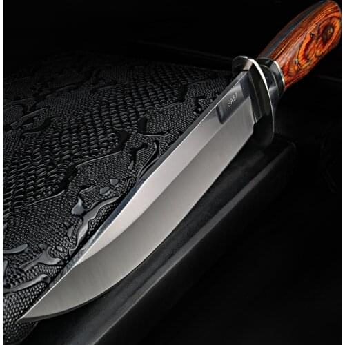 Outdoor camping knife hunting knife handmade jungle bushcraft survival knife fixed blade knives with sheath