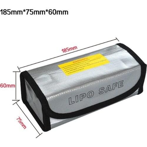 185x75x60mm Mini Fireproof Waterproof Explosion-Proof Portable Lipo Battery Safety Bag for FPV Racing Drones