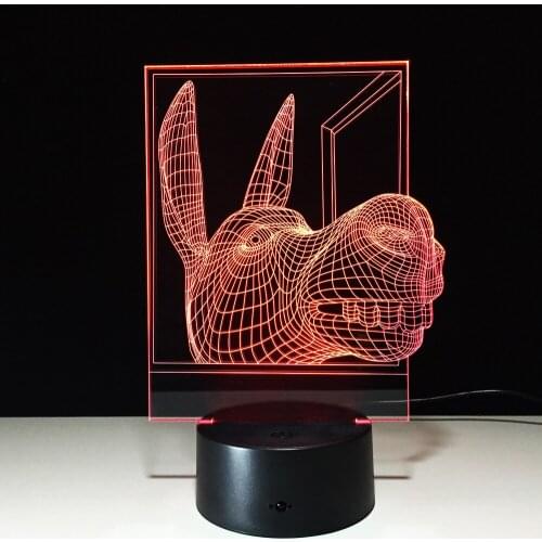 Donkey 3d Led Lamp Usb Led Night Light Battery Led Lights 7 Colors Changing Power For Friends Kids Best Gift Home Deco Smart