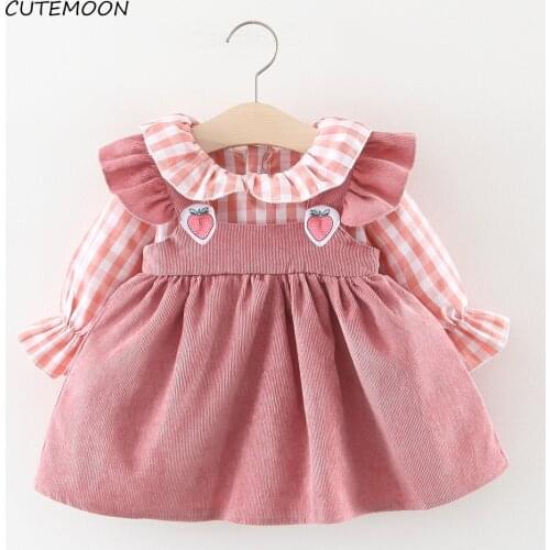 New Childrens Dresses Girls Baby Spring and Autumn Clothes Girls Casual 2021 New Fashion Dot Dress Clothes Set Suit