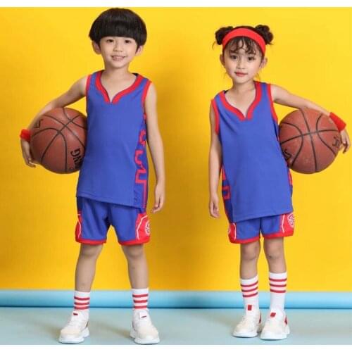 Hot Children Sets basketball uniforms boys and girls sports kids Vest Active breathable training suits basketball custom set