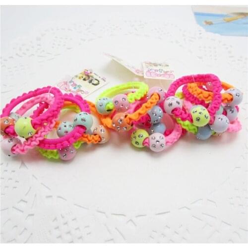 5pcs/lot Colorful Child Kids Hair Holders Cute Rubber Hair Band Elastics Accessories Girl Charms Tie Gum