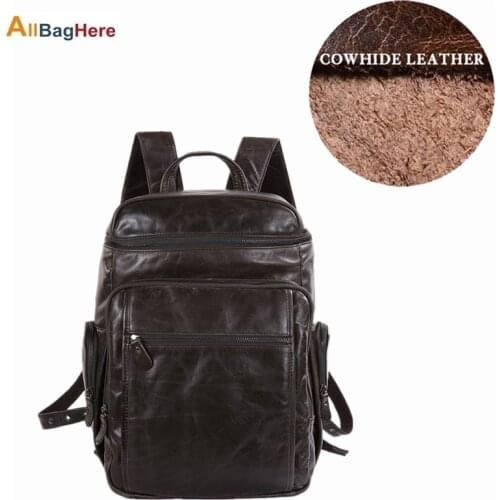 New Style Genuine Leather Mens Fashion Trend Luggage Backpack New Design Large Capacity Travel Backpack Mens Laptop Bag Knapsack