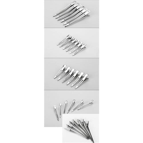 Stainless Steel Aluminum Clip Hair Partition Hairpin Duck Clip Hairdressing Tool Hand-Pushed Wave Plain Top Hairpin E930