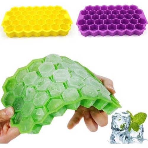 37 Grid Silicone Ice Mould Honeycomb Shape Molds Jelly Pudding Chocolate Making Mould Soft Foldable Ice Cube Cake Tray DIY