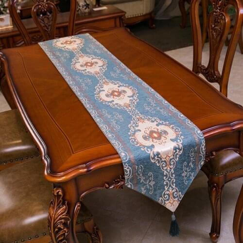 Modern Simple And Fashionable American And European New Chinese Blue Table Runner Art TV Cabinet Table Flag Tea Cover Cloth