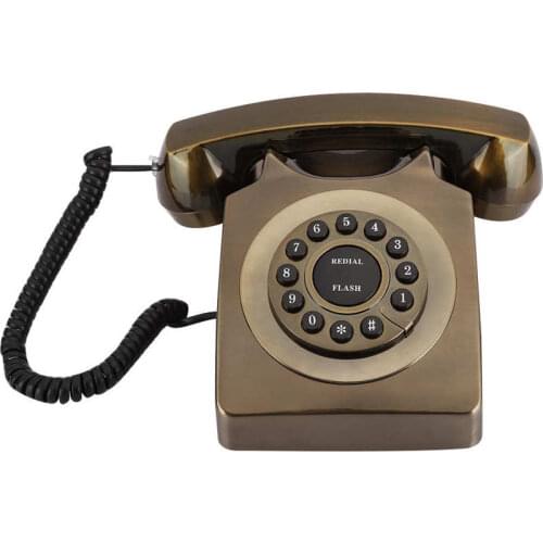 WX-3123 Antique Bronze Telephone Landline Telephone Desktop Caller Home Office Phone Antique Telephone