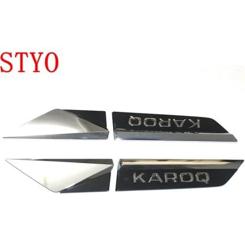 STYO for KAROQ 2018 Car ABS Side Wing Fender Door Emblem Badge Sticker Trim
