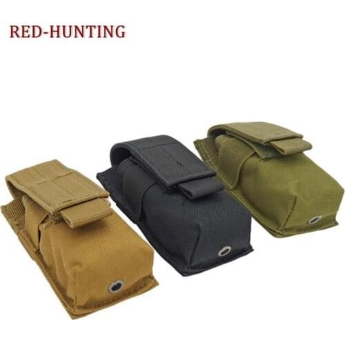 Tactical Single Pistol Magazine Pouch M5 Flashlight Knife EDC Tool Pouch Military Airsoft Hunting Bag