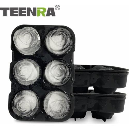 TEENRA Silicone Ice Cube Mold Rose Shape Chocolate Mold DIY Ice Cube Maker Whiskey Cocktail Ice Ball Ice Cream Mold Bar Tools