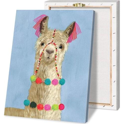 HD Home Decoration Printing Cute Alpaca Poster Canvas Wall Art Oil Painting Living Room Decoration with Frame