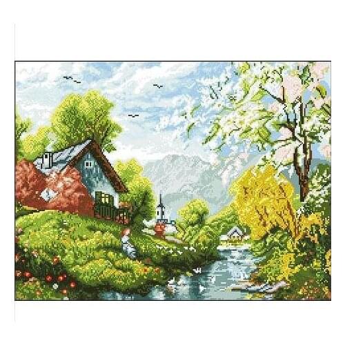 Embroidery Package Free Shipping Cross Stitch Kits Beautiful Flower Garden